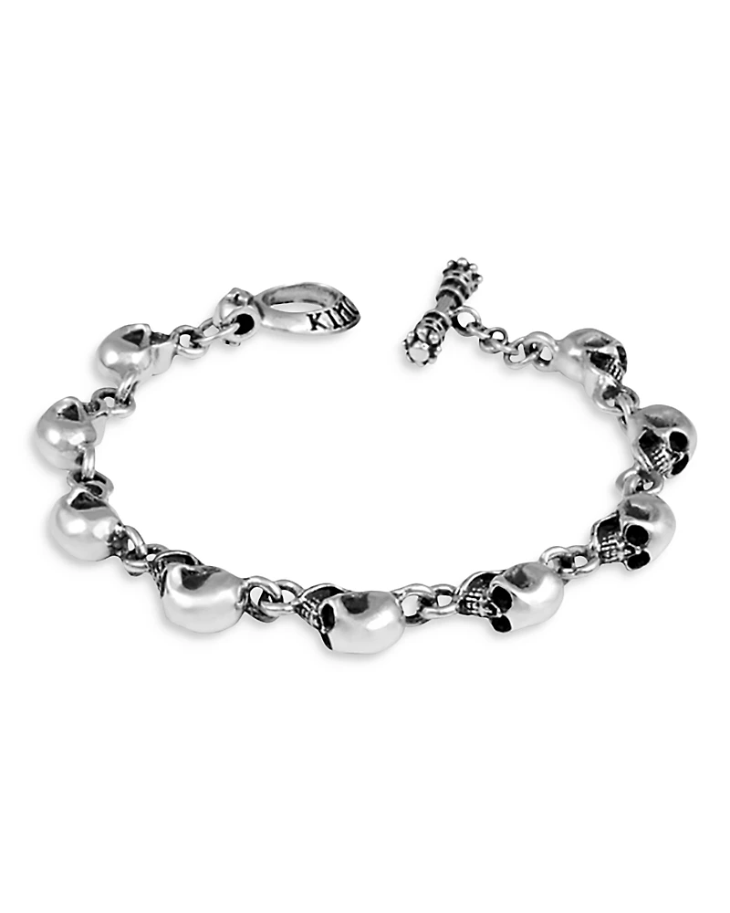 King Baby Studio Sterling Silver Small Silver Skull Bracelet
