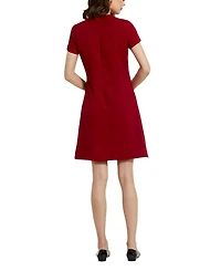 Crepe Cap Sleeve Mini Dress With 3D Flower Details