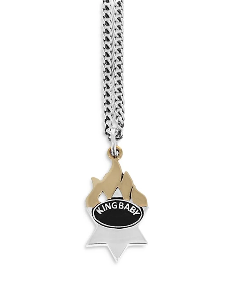 Sterling Silver Star of David Necklace, 24"