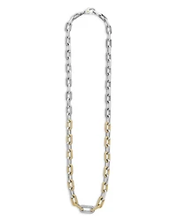 18K Yellow Gold & Silver Caviar Lux-Clip Diamond Link Necklace, 18