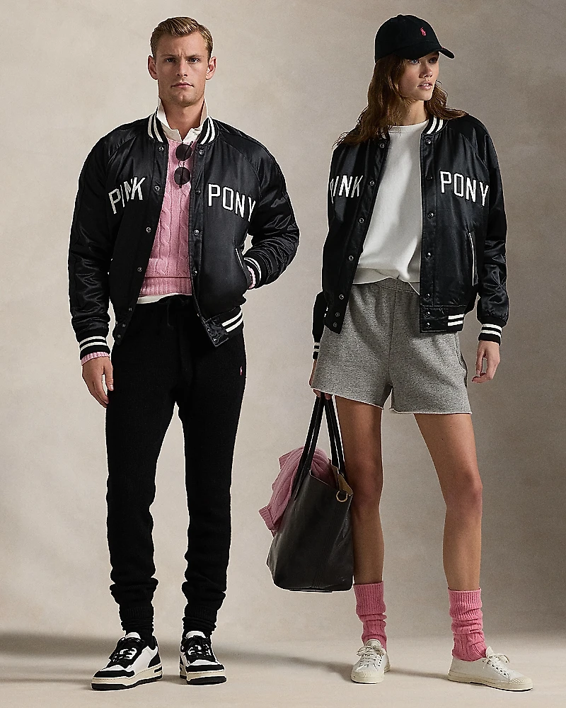 Polo Ralph Lauren Satin Pink Pony Bomber Jacket