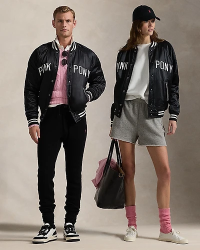 Polo Ralph Lauren Satin Pink Pony Bomber Jacket