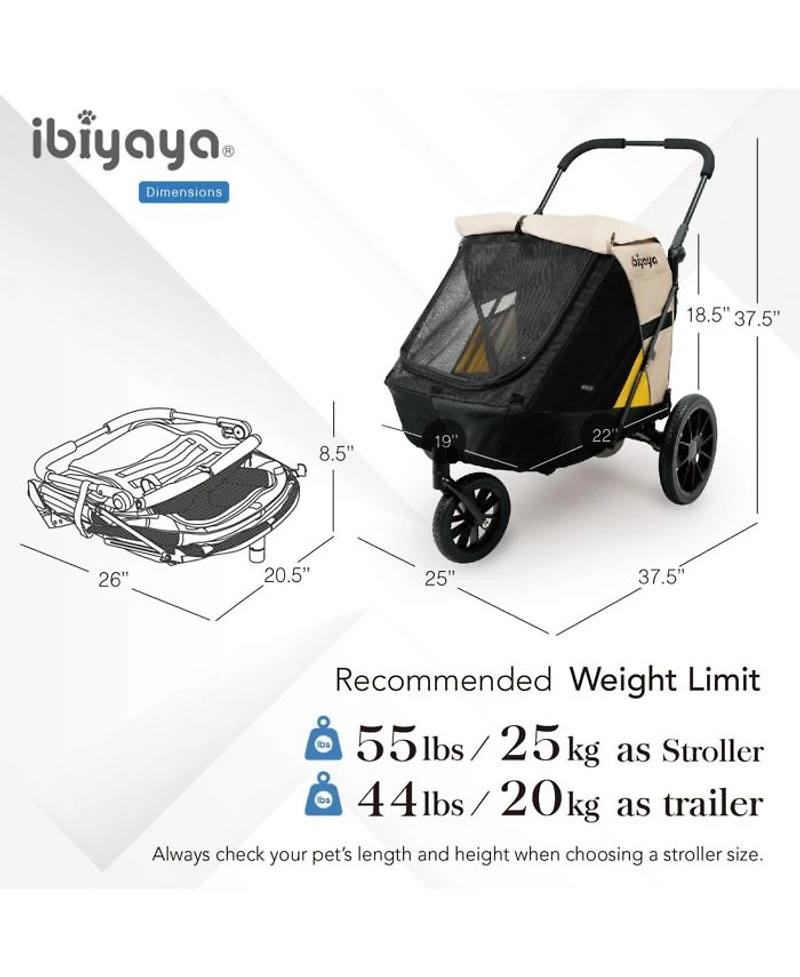 Minika 3-in-1 Pet Stroller System Arizona Tan