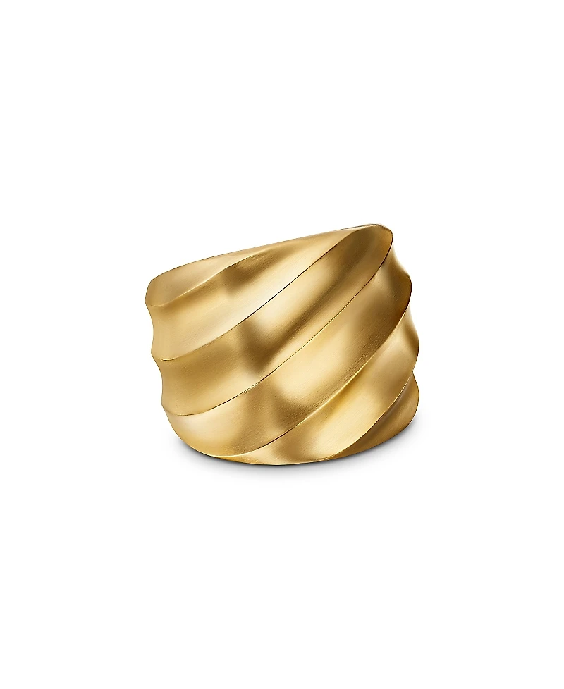 David Yurman 18K Yellow Gold Cable Edge Statement Ring