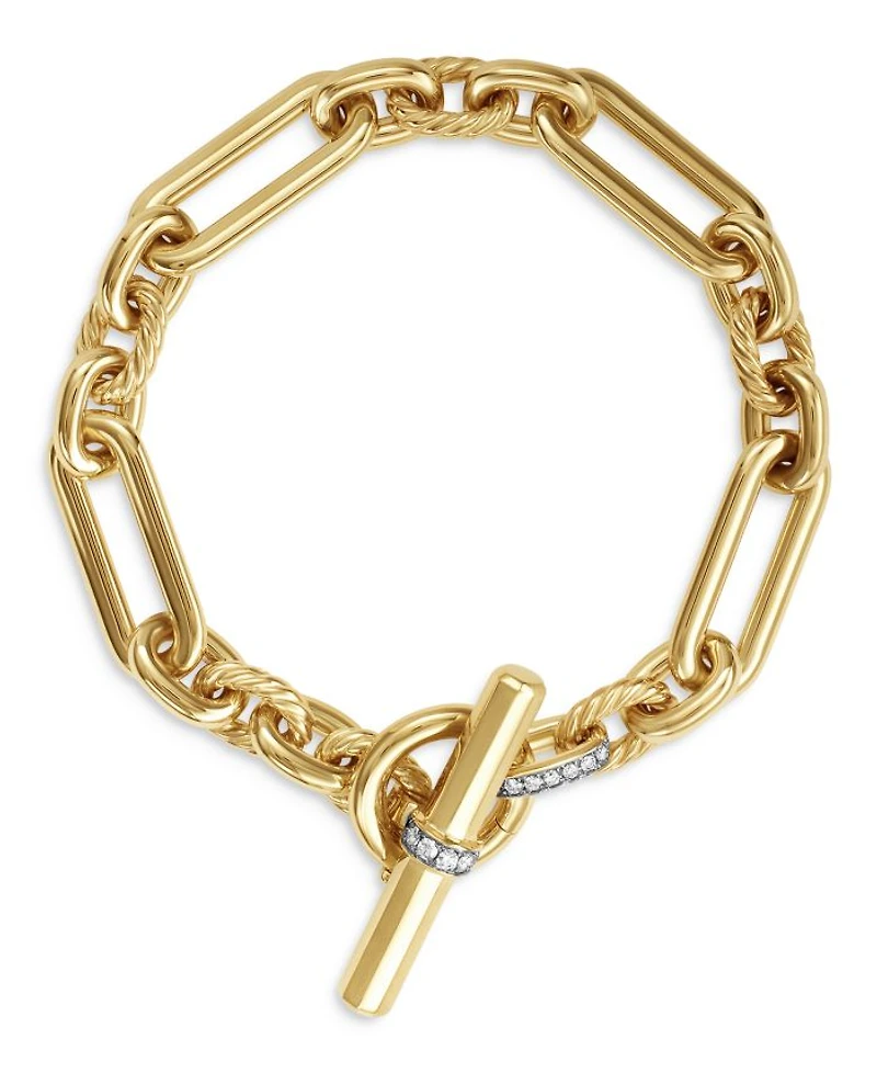 Lexington Chain Bracelet in 18K Yellow Gold with Diamonds