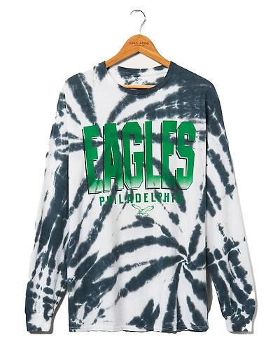 Junk Food Clothing Unisex Nfl Philadelphia Eagles Game Time Tie Dye Long Sleeve