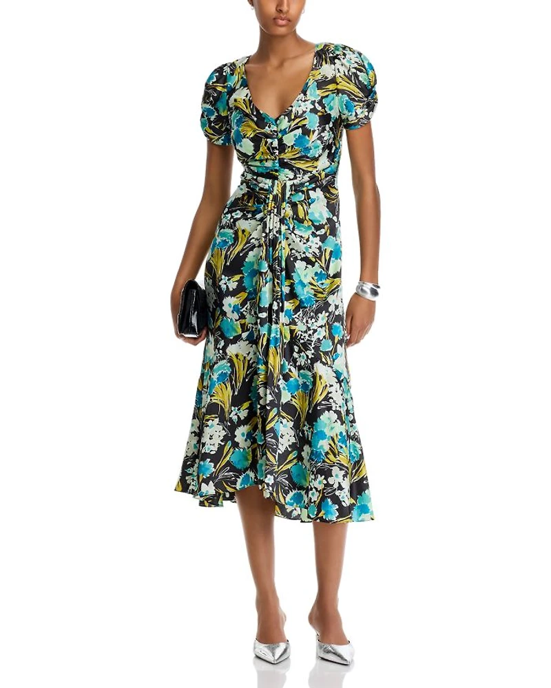 Tossed Floral Walker Dress