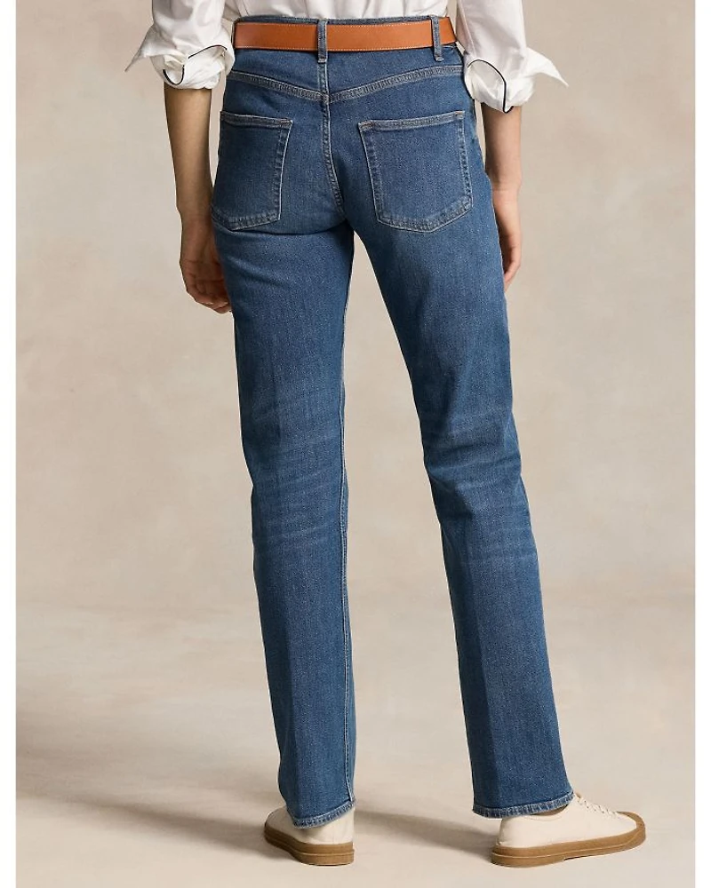 High Rise Straight Jeans indigo Blue