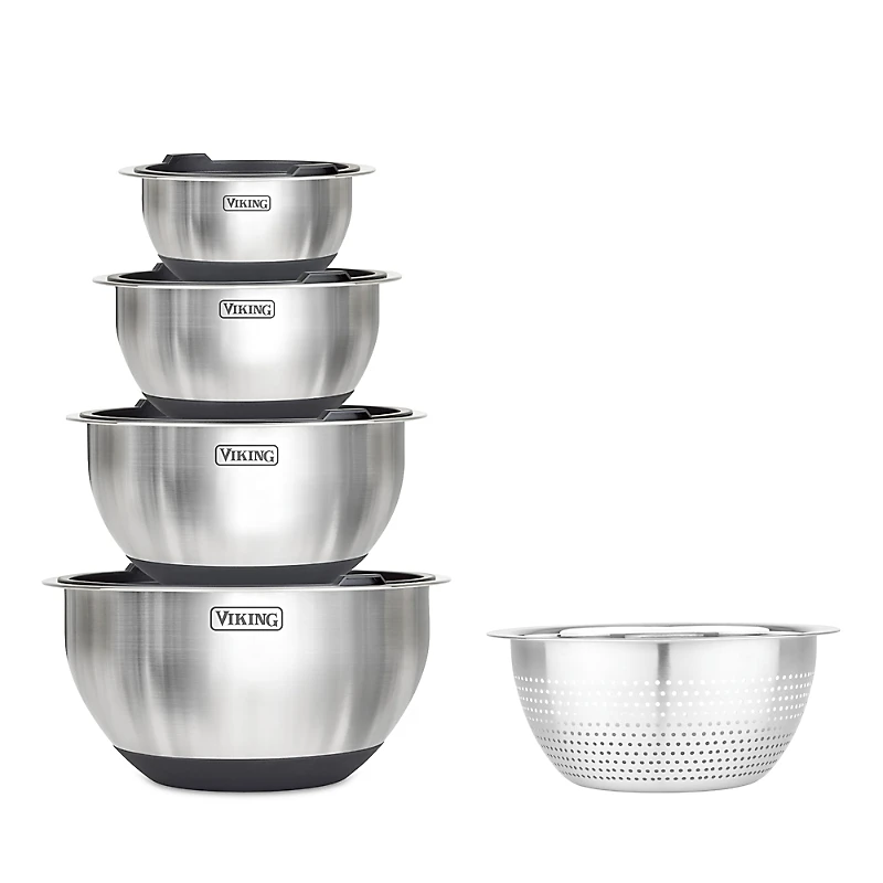 Viking 9 Pc Stainless Steel Bowl Set with Strainer