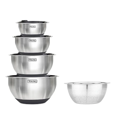 Viking 9 Pc Stainless Steel Bowl Set with Strainer