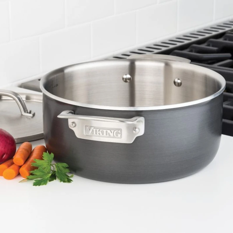 Hard Anodized 10 Pc Cookware Set with Stainless Steel Interior