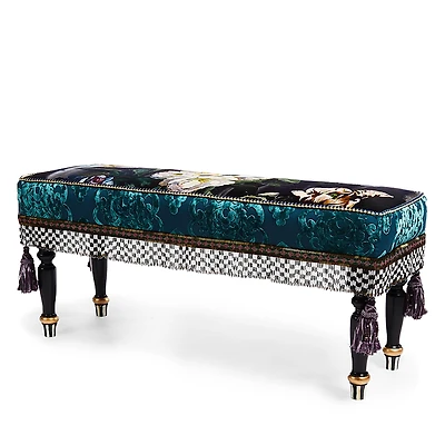 Mackenzie-Childs Moonlight Garden Floral Scuttlebutt Bench