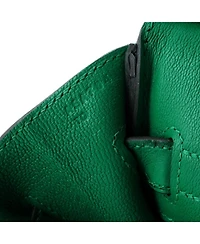 Birkin 30 Handbag Green Ostrich with Palladium Hardware