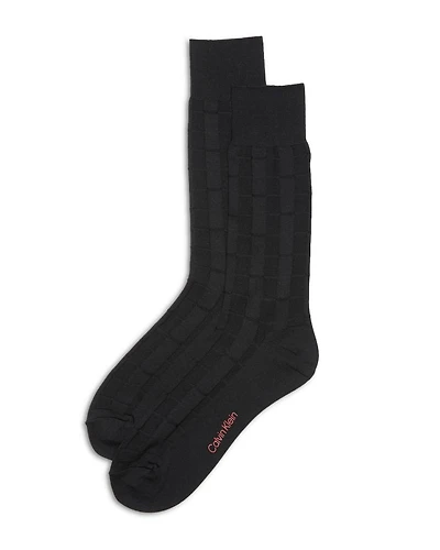 Textured Stripe Dress Crew Socks