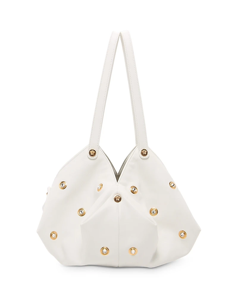 Versace Protea Studded Leather Tote