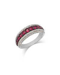 Bloomingdale's Fine Collection Ruby & Diamond Multi-Row Ring