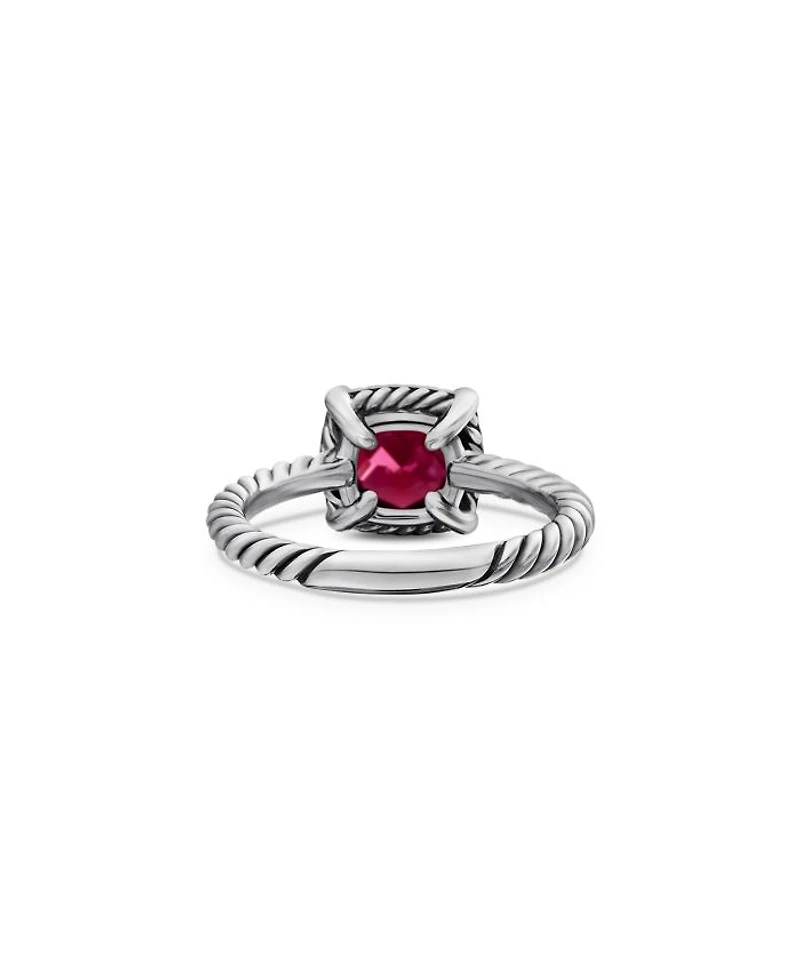 Sterling Silver Petite Chatelaine® Ring with Garnet & Diamonds - Exclusive