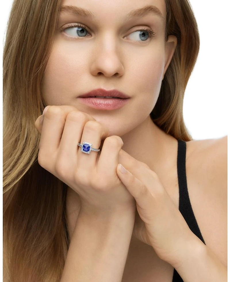 18K White Gold Petite Chatelaine® Tanzanite & Diamond Ring