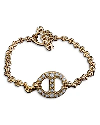 Hoorsenbuhs 18K Yellow Gold Micro Chain Bracelet with Diamonds, 0.40 tcw