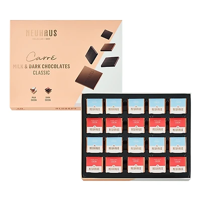 Neuhaus Carre 40 Piece Classic Milk and Dark Chocolates