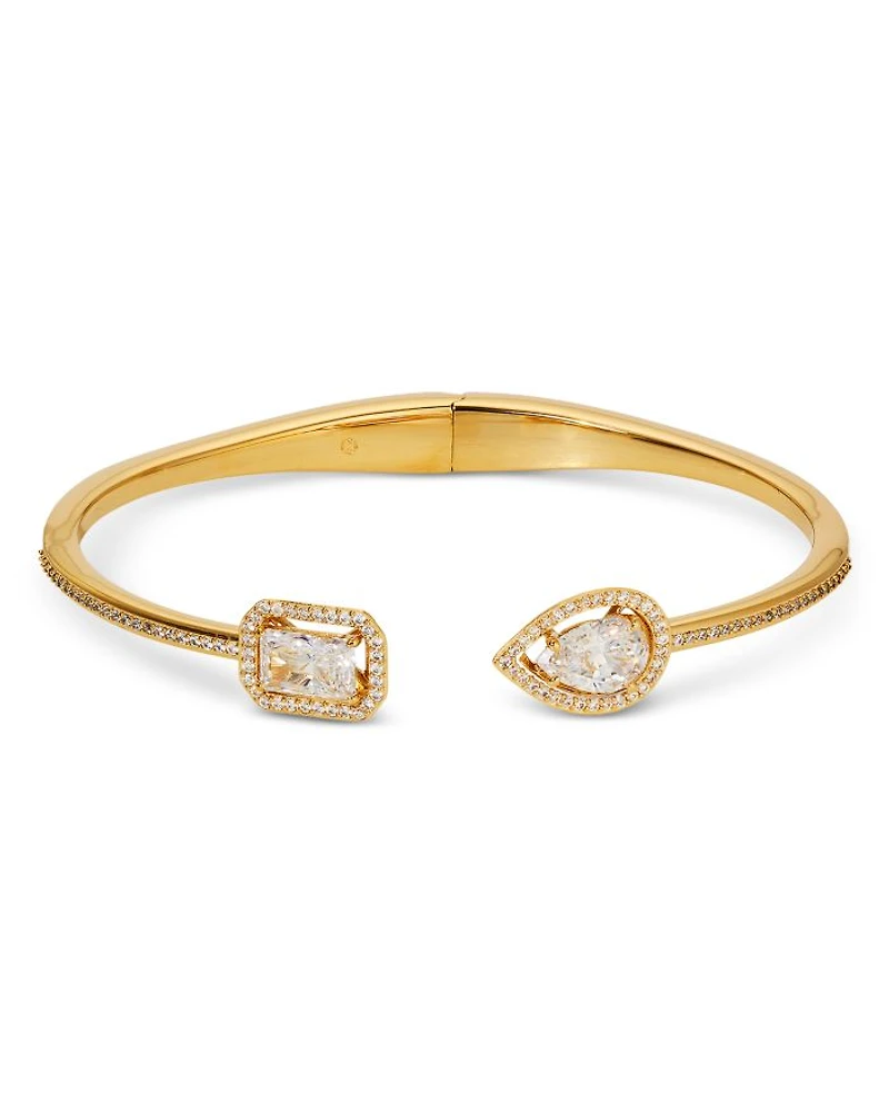 Radiant Cubic Zirconia Halo Cuff Bracelet