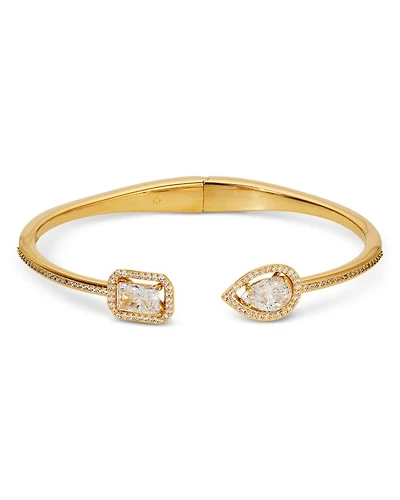 Radiant Cubic Zirconia Halo Cuff Bracelet
