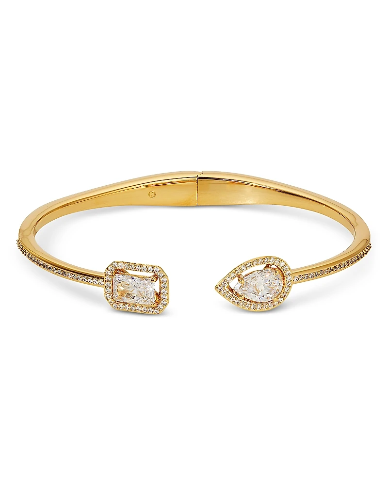 Nadri Radiant Cubic Zirconia Halo Cuff Bracelet