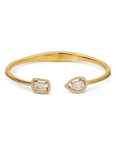 Nadri Radiant Cubic Zirconia Halo Cuff Bracelet