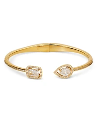 Nadri Radiant Cubic Zirconia Halo Cuff Bracelet