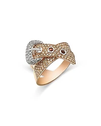 Bloomingdale's Fine Collection Diamond Crossover Buckle Ring