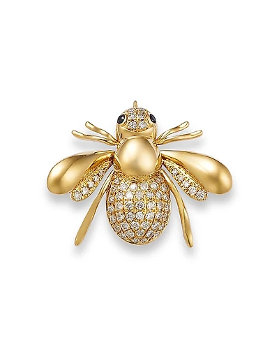 Bloomingdale's Fine Collection Black & White Diamond Bee Brooch
