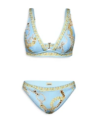 Lexie Chain Print V Neck Bikini Top