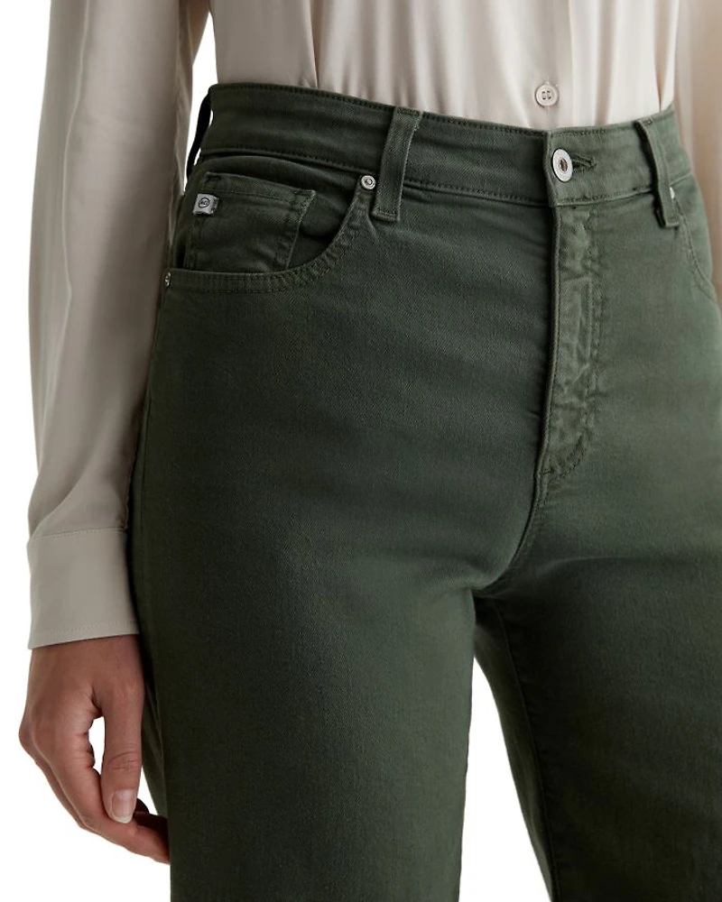 Saige Mid Rise Wide Leg Cropped Jeans Gallery White