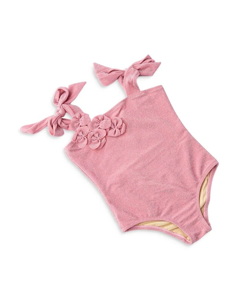 Girls' Shimmer Flowers One Piece Swimsuit - Little Kid, Big Kid
