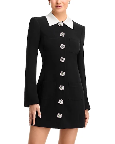 Cinq a Sept Sheryl Embellished Button Mini Dress