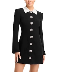 Cinq a Sept Sheryl Embellished Button Mini Dress