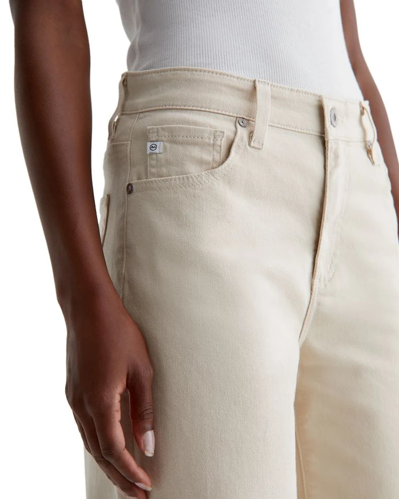 Saige Mid Rise Cropped Wide Leg Jeans Opal Stone