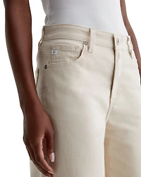 Saige Mid Rise Cropped Wide Leg Jeans Opal Stone