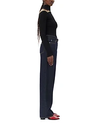 Izey Belted Wide Leg Jeans Rinse