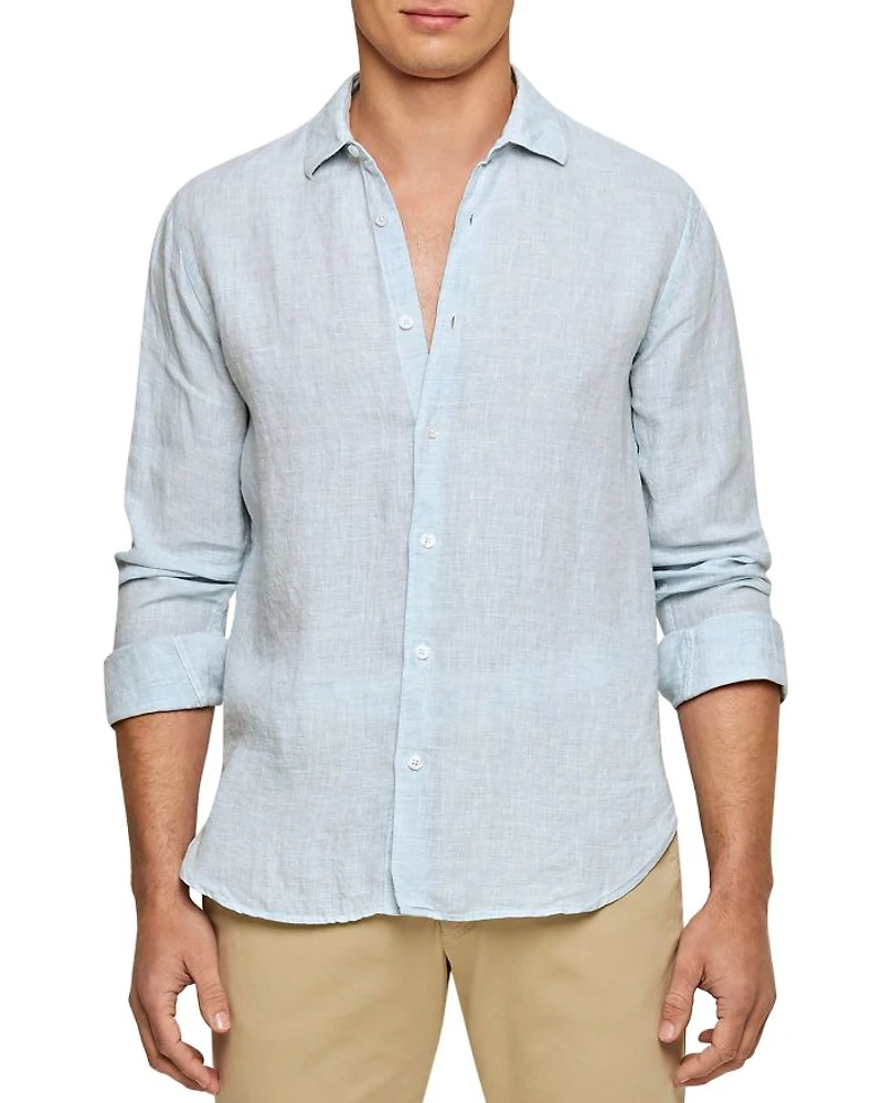 Giles Linen Textured Tailored Fit Button Down Shirt