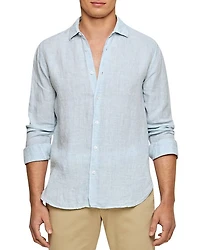 Giles Linen Textured Tailored Fit Button Down Shirt