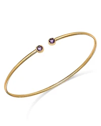 Moon & Meadow 14K Yellow Gold Amethyst Cuff Bangle Bracelet