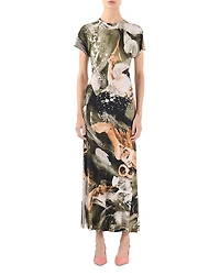 Jason Wu Collection Brushstroke Printed Jersey Maxi Dress