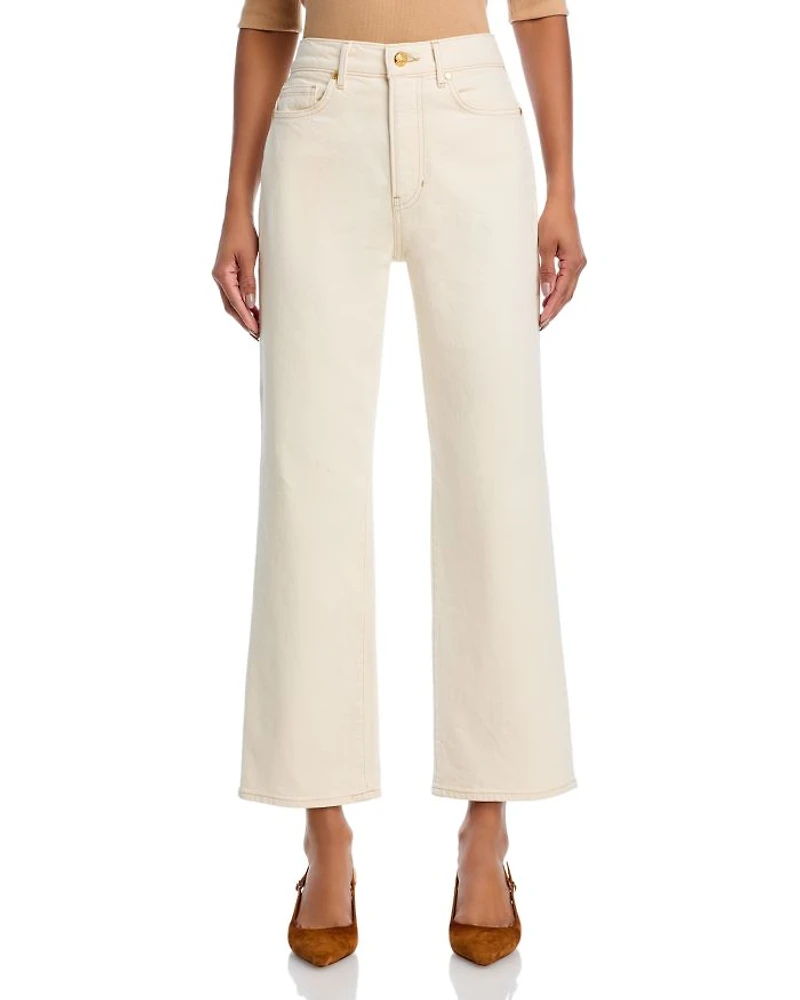 Dylan High Rise Straight Leg Ankle Jeans Ecru