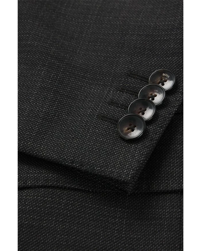 H-Huge Weave Textured Wool Slim Fit Suit