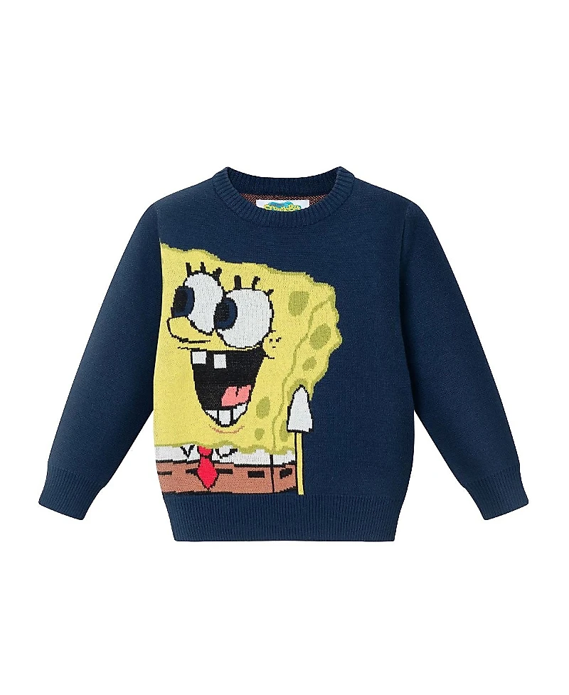 Andy & Evan Boys' SpongeBob SquarePants x Buddies Wrap-around Jacquard Sweater - Little Kid
