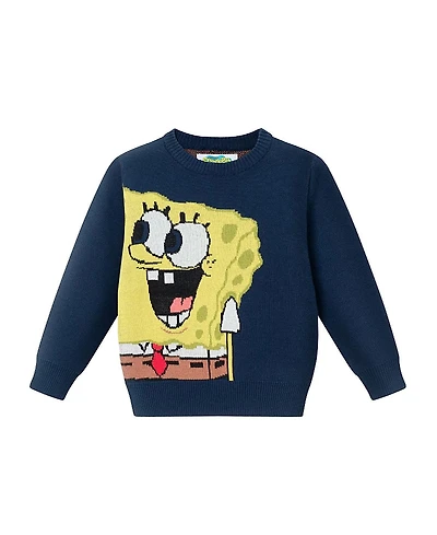 Andy & Evan Boys' SpongeBob SquarePants x Buddies Wrap-around Jacquard Sweater - Little Kid