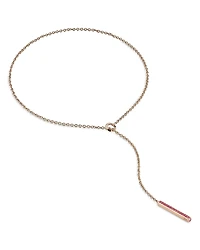 Walters Faith 18K Rose Gold Pink Sapphire Linear Bar Lariat Necklace, 18