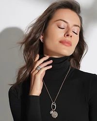 18K Rose Gold Diamond Pavé Charm Holder Pendant