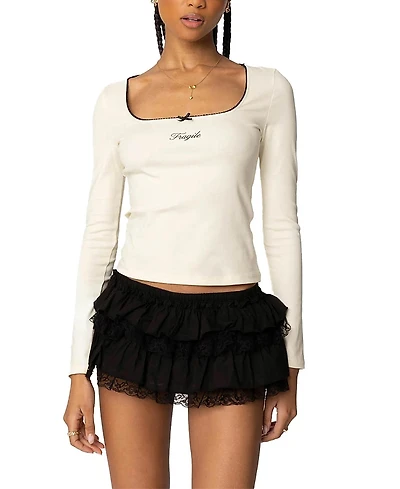 Edikted Fragile Square Neck Top